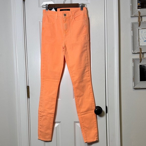 J Brand Maria High Rise Skinny Jeans Orange Size 24 Stretch Denim NWT - Picture 1 of 8